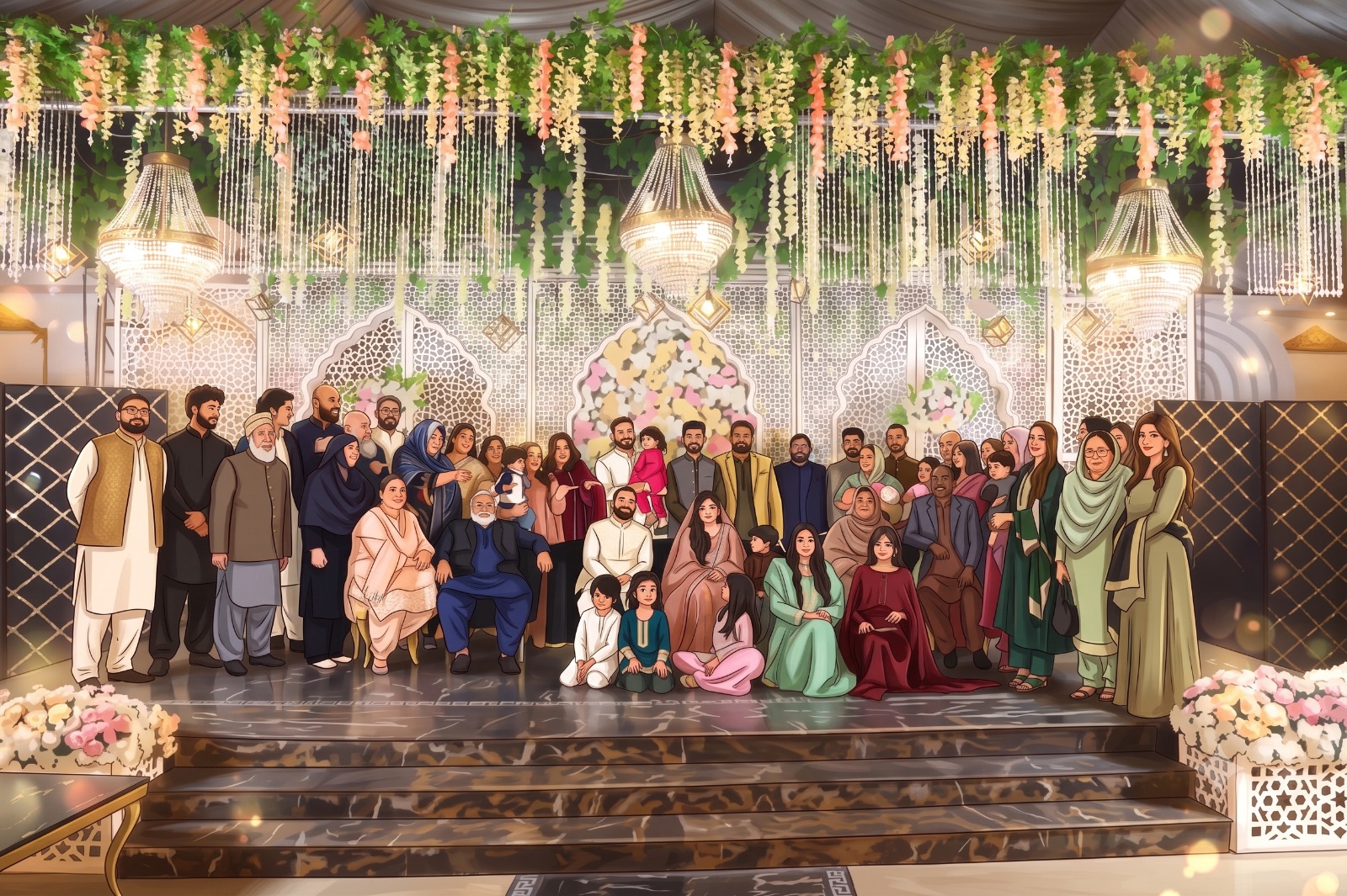 With our families